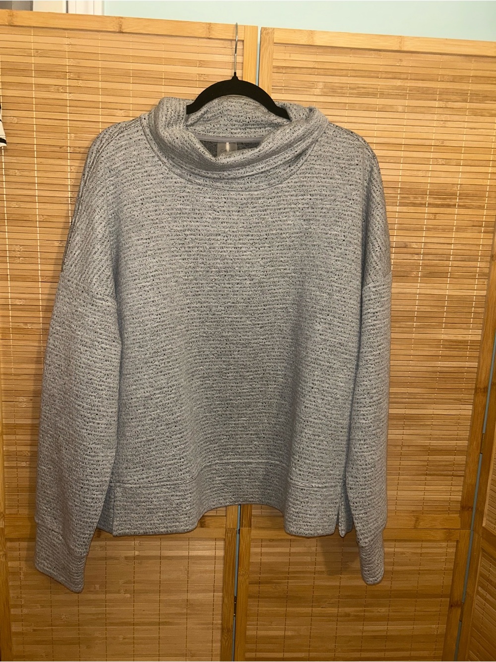 Calia Gray Cowl Neck Pullover Sweatshirt Women's Small Cropped Soft Cozy EUC 2X